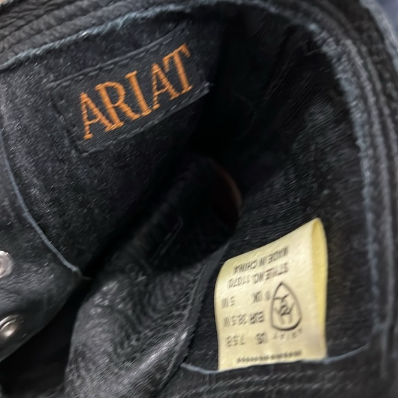 Ariat Black Leather Lace Up Boots with Brown Tassel. - Picture 5 of 5